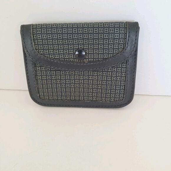 Bally Vintage Coin Key Holder Wallet Leather Mini Navy Blue Bifold Small Logo - Picture 2 of 9